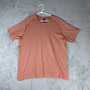 Lululemon Shirt Mens 2XL Orange Short Sleeve Performance Stretch Gym Yoga